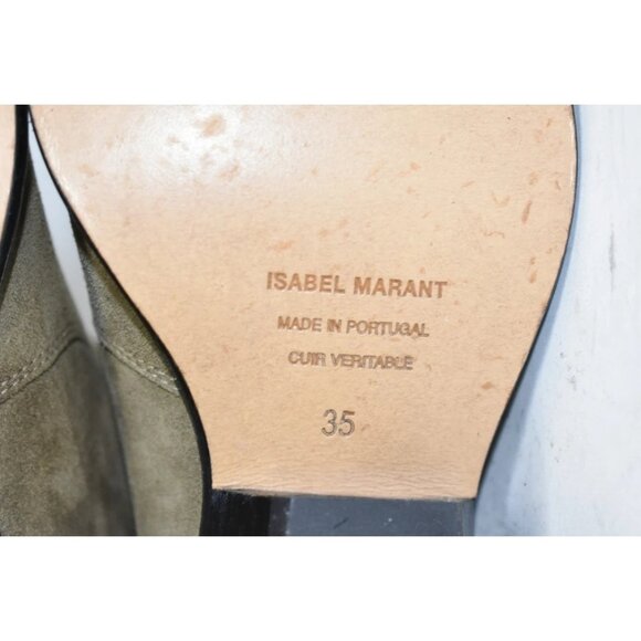 $1100 ISABEL MARANT DENVEE TALL KNEE BOOT SUEDE BROWN WESTERN CUBAN 35 (DC11) - Picture 8 of 8